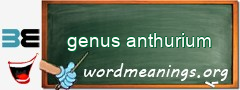 WordMeaning blackboard for genus anthurium